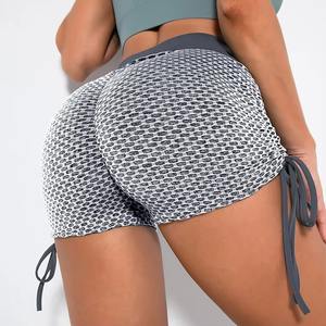 Shorts de sport taille haute pour femmes, personnalisables, à séchage rapide, avec poches latérales, pour yoga et fitness, vente en gros - Product Image 4
