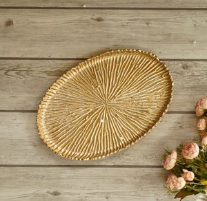Luxury <b>Decorative</b> Metal Serving Tray With Handles For Modern Home <b>Decor</b> Premium Metal Coffee <b>Table</b> Serving Tray For Tea Coffee - Product Image 2
