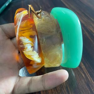 Classic MN Exports Acrylic Resin Islamic <b>Bangle</b> <b>Bracelet</b> Green Women's Fashion Jewelry with Micro Insert Gift - Product Image 4