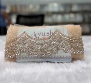 Exquisite <b>Kaftan</b> Saree Scalloped Lace Trim Hand Look Pearl Bead Mirror Work Wholesale Indian Ethnic Sewing Decoration Border - Product Image 5