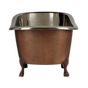 Baignoire autoportante en cuivre à pattes de chat, finition nickel, pour hôtels, complexes hôteliers, spas, villas et design d'intérieur - Product Image 3