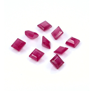 Rubis naturels de Bangkok, carrés calibrés de 5 mm, pierres précieuses de rubis naturelles facettées, prêtes à l'emploi pour la fabrication de bijoux - Product Image 4