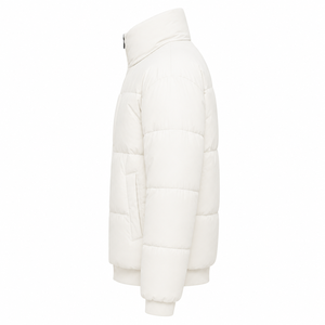 Custom Streetwear Mens Puffer <b>Jacket</b> Embroidered Patch Winter Padded Coat <b>Fleece</b> <b>Lined</b> Polyester/Nylon High Collar Private Label - Product Image 3