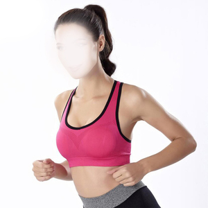 Women's Turquoise Racerback Sports Bra Scoop Neck Medium Support Breathable Yoga <b>Top</b> Seamless Solid Color By Run Apparel - Product Image 3