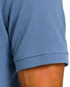 Sky Blue Men Polo Shirt Short Sleeve Cotton Pique Fabric Casual Jacquard Pattern Turn <b>Down</b> Collar Luxury Summer Customized - Product Image 3