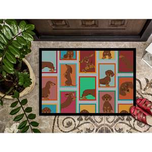 พรมเช็ดเท้าหน้าประตูลายช็อกโกแลต Dachshund พรมเช็ดเท้ากันลื่นขนาดต่ำ24ชม. X 36W พรมทางเข้าด้านนอกทั้งในร่มและกลางแจ้ง - Product Image 3