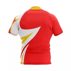 Maillot de football pour homme, bleu et rouge, à blocs de couleur, manches courtes, ajusté, anti-humidité, imprimé par sublimation, vêtements toutes saisons - Product Image 6