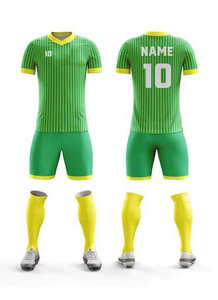 Conjunto de Camiseta de Fútbol con Rayas Personalizadas, 100% Poliéster, Manga Corta, Logotipo Frontal, Secado Rápido, Ropa Deportiva para Adultos - Product Image 2