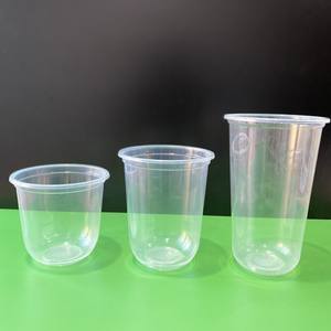 Gobelet en plastique PP en forme de U personnalisé de qualité supérieure à bas prix, 360/500/700 ml, avec couvercle, jetable, transparent, pour boissons chaudes et froides - Product Image 1