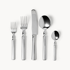 Minimalist Stainless Steel Flatware Set Hand Polished Dishwasher <b>Safe</b> <b>Knife</b> Fork Spoon Vintage Design Elegant Wedding Dining - Product Image 6