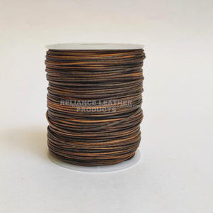 Handmade 1mm Antique Finish <b>Black</b> Leather Cord 1mm Round Braided Bolo <b>String</b> Craft Supplies Kanpur Supplier - Product Image 2