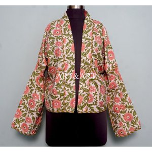 Chaqueta Kantha Hecha a Mano, Suave, Elegante y Lujosa, 100% Algodón, Corta, para Primavera, Invierno, Festivales, Fiestas, para Mujer - Product Image 1