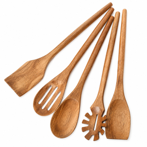 Latest Design Wood Wooden Cooking <b>Spoons</b> Set Eco Friendly Nonstick Kitchen Utensils with Hanging <b>Ring</b> Wholesale Price - Product Image 3