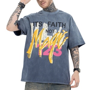 เสื้อยืดผู้ชายหรูหราคุณภาพสูงเสื้อยืดผ้าฝ้ายออกแบบได้เองทรงหลวมลำลองพิมพ์ลายสีพื้นเสื้อยืดเปล่า - Product Image 1