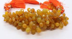 Perles facettées en calcy jaune naturel AAA, forme goutte, taille 5x9 à 9x13 MM, perles en pierre précieuse jaune, fournitures pour la fabrication de bijoux, 5,5 pouces - Product Image 4