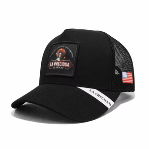 Sombreros de camionero negros Personalizar Impresión Logotipo Bordado 3D, Logotipo tejido personalizado Lado Gorras deportivas para hombre Gorra de camionero en Vietnam - Product Image 1