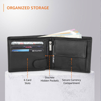 Dompet Kartu Pria Klasik Kulit Asli Desain Ramping dengan Ritsleting untuk Penggunaan Sehari-hari Aksesori Fashion Kasual