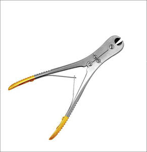 Pinza manual de acero para clavos frontales y laterales, herramienta quirúrgica ortopédica, cortador de alambre con mango dorado de 7 pulgadas - Product Image 3