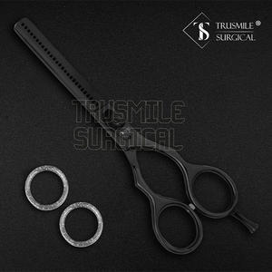 Tijeras de adelgazamiento de cabello negro profesional al por mayor hoja afilada de acero inoxidable de alta calidad para barberos y salones - Product Image 3