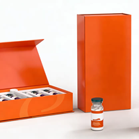 Boîte d'emballage rigide pour flacon de peptides magnétiques haut de gamme, écologique et recyclée, avec logo personnalisé, forme rectangulaire, gaufrage mat quadricolore