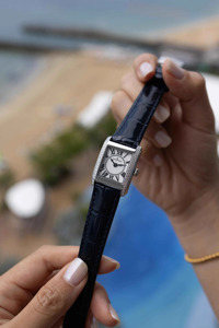 Leather Stainless Steel Rectangle Alexander Ferros 7281S-02 SAPPHIRE CRYSTAL Rubber 50 m Water Resistant Fashion - Product Image 6