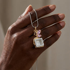 Stainless Steel Locket Necklace <b>Memory</b> Keepsake Floating Charm Pendant Jewelry Wholesale - Product Image 6