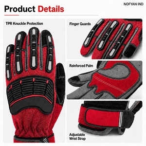 Guantes de Trabajo Resistentes con Logotipo Personalizado, Guantes de Seguridad Mecánicos Resistentes a Impactos TPR, Guantes de Trabajo Industriales Antideslizantes, OEM ODM - Product Image 1