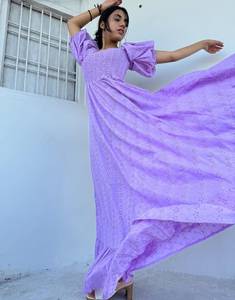 Femmes filles pur coton Maxi robe indien bloc imprimé décontracté été soirée à la mode nouvelle vente en gros longue robe mi-longue - Product Image 3