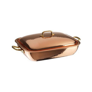 Boîte de service isotherme décorative en acier inoxydable avec finition cuivre martelé et couvercle, pour la table à manger et le stockage alimentaire - Product Image 3