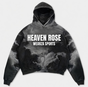 Sudadera con Capucha de Punto para Hombre Tallas Grandes, Oversize, con Estampado Gráfico Lavado Ácido, Logo Personalizado, Diseño de Esqueleto Graffiti, OEM, Venta al por Mayor, Streetwear - Product Image 5