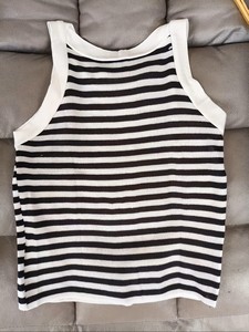 Débardeur tricoté rayé pour femme, sans manches, léger, respirant, écologique, séchage rapide, coupe courte pour l'été décontracté - Product Image 6