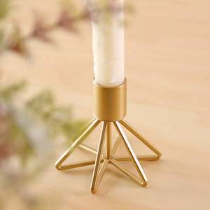 Geometric Wire Taper Candle Holder Modern Metal Candlestick Stand for Dining <b>Table</b> Wedding <b>Decor</b> <b>Party</b> Thick Candles - Product Image 3