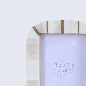 Cadre photo en os incrusté de pierres précieuses de qualité supérieure |   Décoration d'intérieur artisanale - Product Image 3