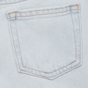 Pantalones Cortos Bermuda de Lona Vaquera Azul Claro para Hombre, Cintura Media, Cierre de Botones, Estilo Casual, Color Sólido, Tejido Transpirable - Product Image 4