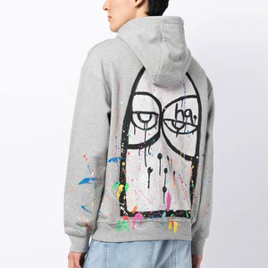 Wholesale Cut <b>Edge</b> Raw Hem 3D Printed Eco-Friendly Men's Hoodie with Customized Logo Two Tone Pullover Hoodie - Product Image 2