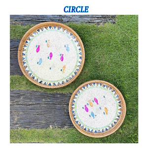 Decorative Rattan Tray Natural Woven Tray for <b>Coffee</b> <b>Table</b> Styling - Product Image 6