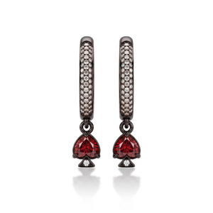 Pendientes de Plata de Ley 925 con Diamante Cultivado en Laboratorio, Corte Brillante Redondo, Cuatro Puntas, Solitario, para Mujer, Certificado IGI - Product Image 4