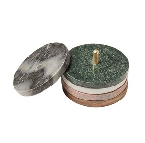 Meilleure vente sous-verre support marbre sous-verres décoratifs maison sous-verre de forme personnalisée avec métal Rode support de stockage de stockage - Product Image 1