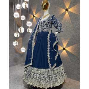 Robe Anarkali de soirée de créateur avec un magnifique dupatta, taille XL - Product Image 1