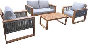 Ensemble de meubles d'extérieur modernes en bois d'acacia solides et durables avec coussins pour jardins, cours, villas Fabricant du Vietnam - Product Image 3