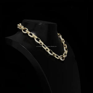Luxury Hip Hop 925 Sterling Silver Iced Link Chain <b>Statement</b> Cuban <b>Necklace</b> with Moissanite Simulated Diamonds - Product Image 1