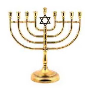 Candélabre en métal à 9 bras, finition haut de gamme, pour table, élégant, porte-bougies Menorah, accent décoratif - Product Image 1