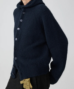 Sweat à capuche en mohair personnalisé avec logo, pull 100 % mohair pour homme, vêtements d'hiver tendance, sweat à capuche brossé et duveteux, pull tricoté OEM ODM - Product Image 5