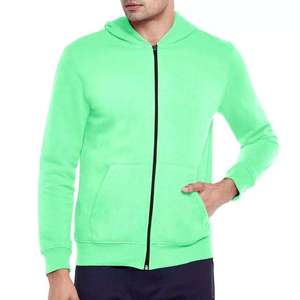 Lightweight OEM Customizable Men Zipper-up Hoodie Cotton Fleece Embroidered Eco-friendly Breathable Casual Spring Wear Regular - Product Image 1