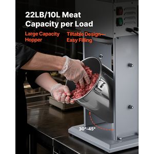 Insaccatrice Elettrica Professionale 10L Verticale in Acciaio Inossidabile con Regolazione Velocità Continua, Capacità 22LBS - Product Image 4