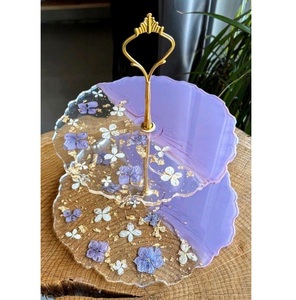 Nouvel Arrivage Luxe : Présentoir à Gâteaux à Trois Niveaux en Résine avec Support à Fleurs, Vaisselle Écologique en Stock pour Maison, Restaurant, Mariage - Product Image 2