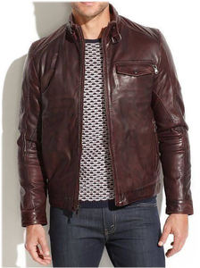 Chaqueta de Cuero Ecológica Premium con Cuello Alto para Hombre, Impermeable, Estilo Formal con Logotipo Frontal, Cuero Formal de Lujo - Product Image 5