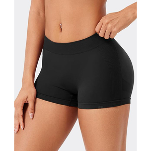 Shorts Deportivos Negros Clásicos sin Costuras de Cintura Alta para Mujer, Shorts Ajustados para Gimnasio, Yoga, Ciclismo, Control de Abdomen - Product Image 2