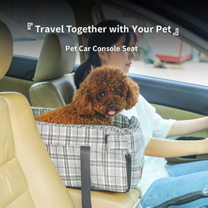 Siège de voiture pour chien avec console centrale à carreaux, boîte rehausseuse d'accoudoir, sac de transport portable pour animaux, sac à bandoulière, lit de voyage sécurisé pour petits chiens et chats - Product Image 3