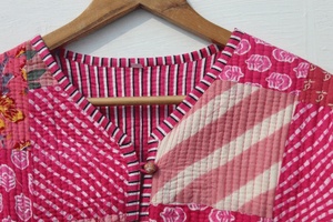 Nueva llegada indio patchwork impreso tela de algodón chaqueta acolchada mujeres usan chaqueta acolchada de algodón para mujeres - Product Image 5